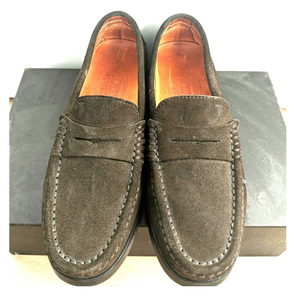 Tod's suede penny loafers